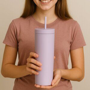 Matte Pastel Purple Tumbler: 22oz Reusable Iced Coffee Cup